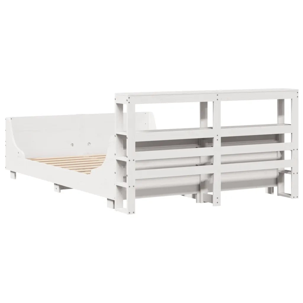 Letto senza Materasso-Struttura Letto Bianco 120x200 cm Legno Massello di Pino 167240