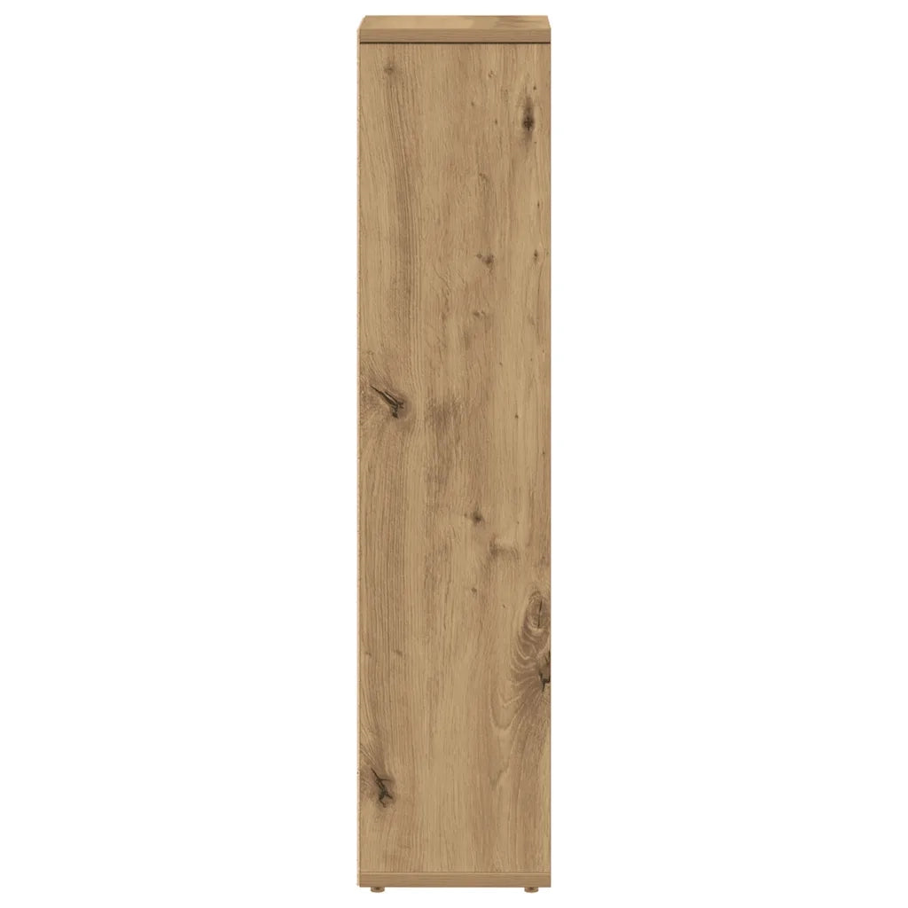 Mobiletto da bagno con portarotolo finitura rovere artigianale 20,5x20x90 cm 858514