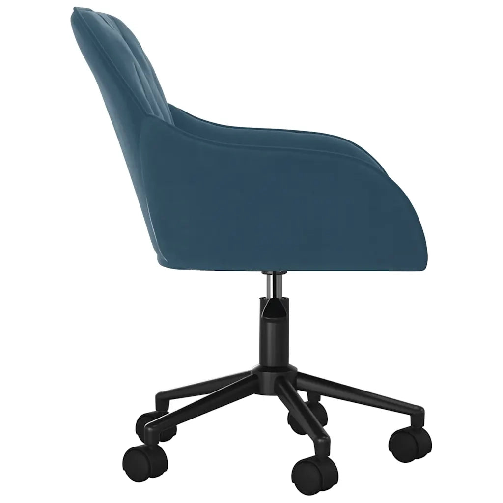 Sedia Girevole da Ufficio Blu in Velluto 344866