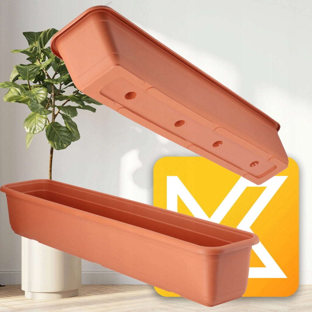 Vaso da fiori rettangolare in plastica KADAX per balcone, 80 cm.