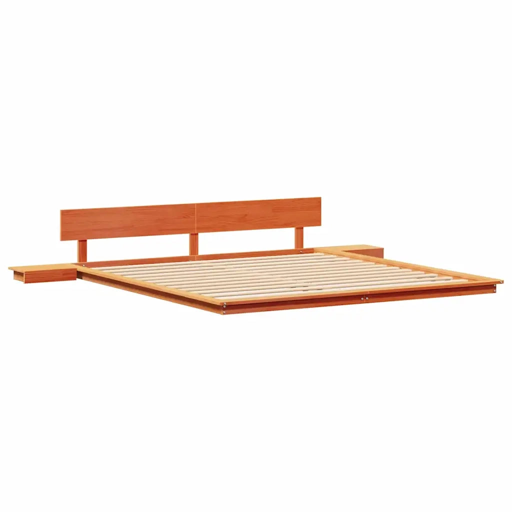 Struttura del letto-Giroletto Marrone 200 x 200 cm legno 174532