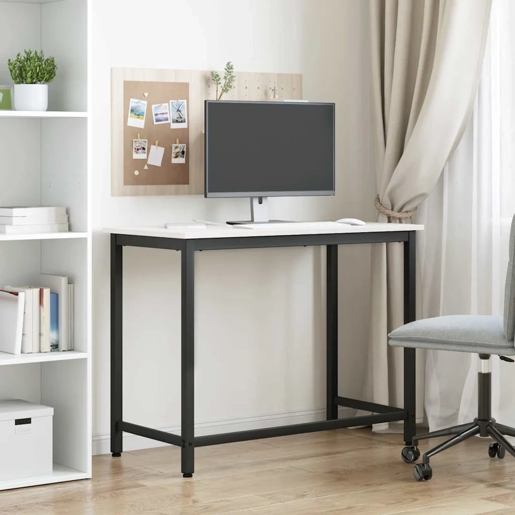 Scrivania | Tavolo Bianco 100 x 50 x 77 cm Legno ingegnerizzato e acciaio