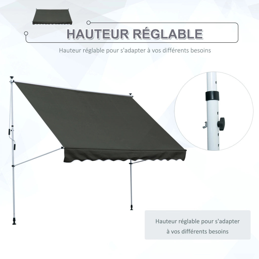 Tenda da esterno pieghevole retrattile ¨C Minimal ¨C grigio 3x1.5 m