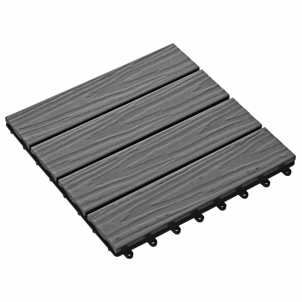 Piastrella per Decking Design 3D 11 pz Grigio 30 x 30 cm WPC CFW3187936