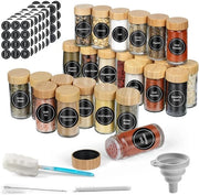 Set di erbe in vaso - 24 pezzi - vetro e legno - 100 ml