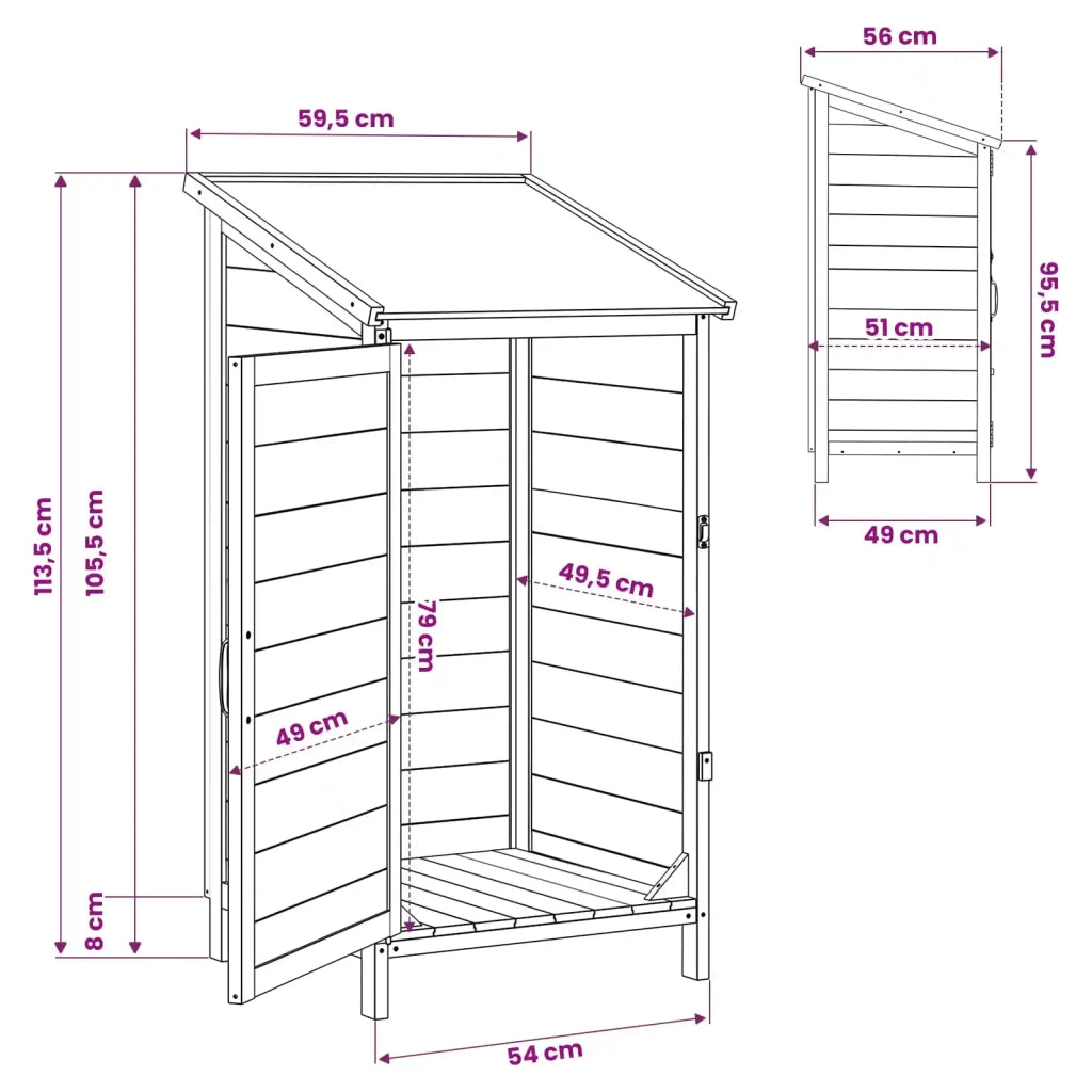 Capanno da Giardino Naturale 59 x 56 x 113,5 cm 42033436