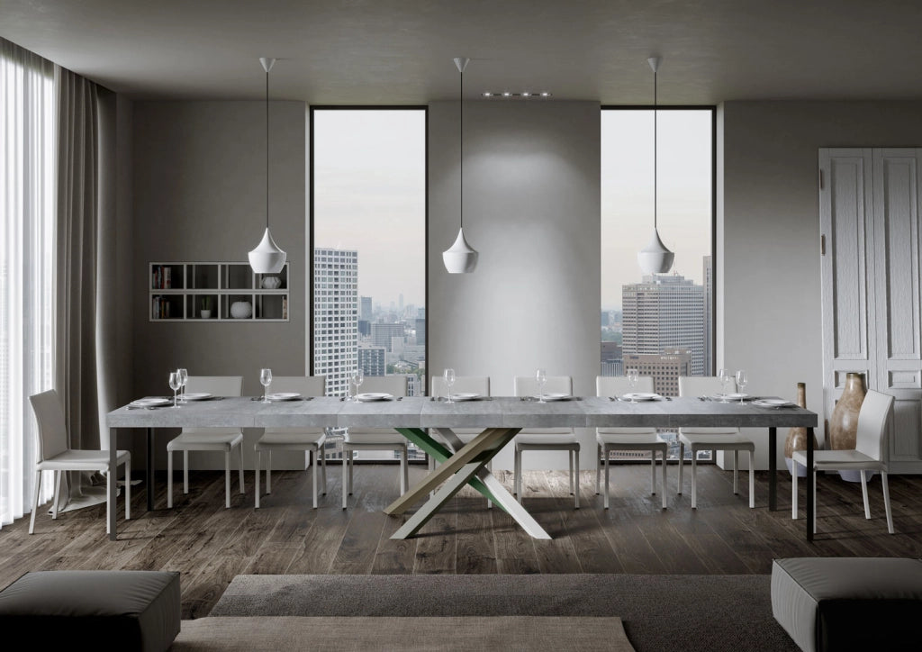 Tavolo allungabile 90x140/244 cm Volta Premium Cemento telaio 4/A