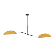 Plafoniera Lotus design foglie nero/arancio 2xE14 Emibig