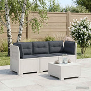 Divano da giardino 3 posti con cuscini in look rattan PP Bianco 3443845