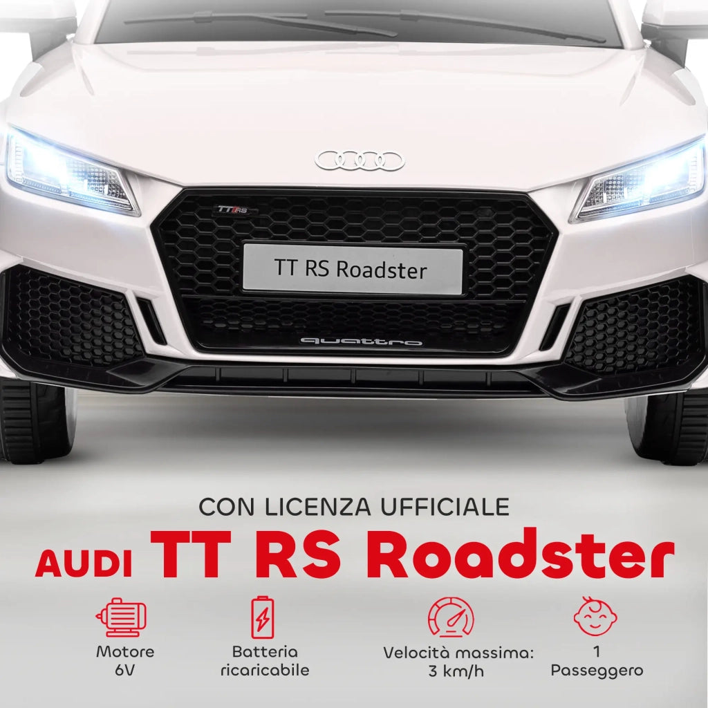 Macchina Elettrica per Bambini 12V con Licenza Audi TT Bianco