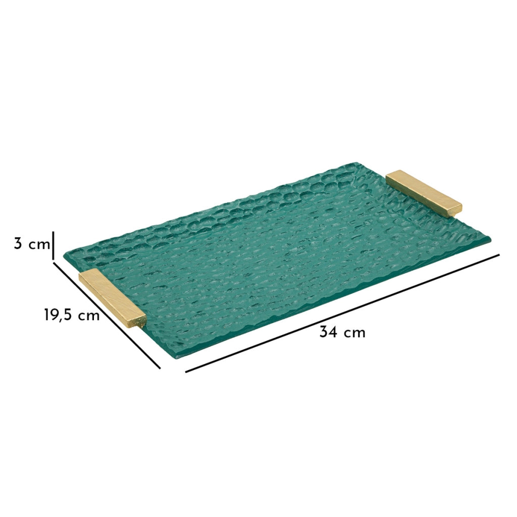 Vassoio VKH724, Verde, Poliresina, 3x34x19,5 cm