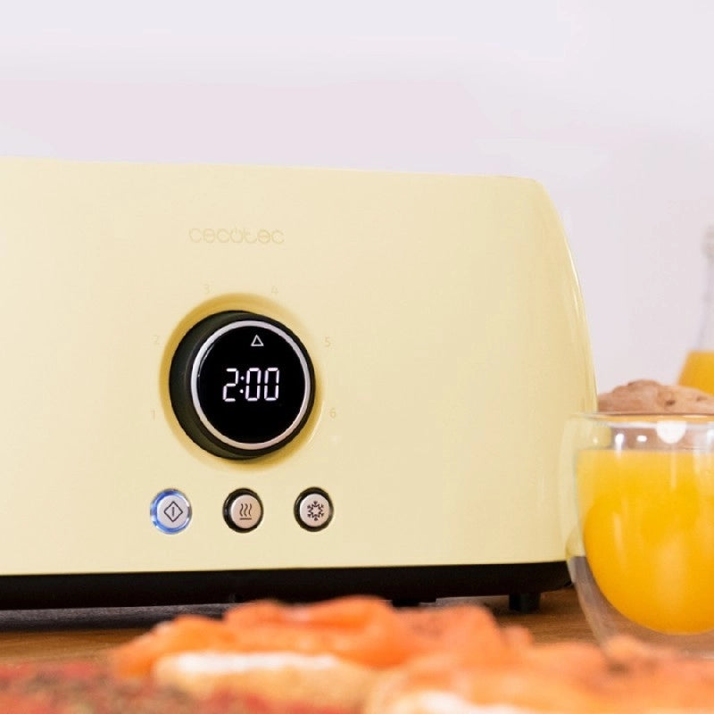 CECOTEC 03110 - Tostapane verticale digitale ClassicToast 15000 Yellow Extra Double