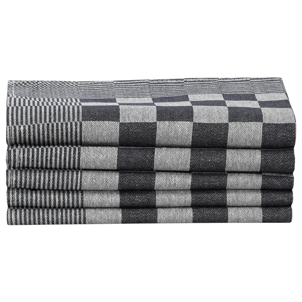 Set Strofinacci 20 pz | Teli per bagno in Cotone Nero e Bianco