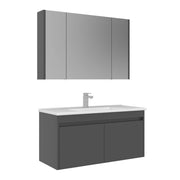 Set mobile lavabo con specchio (2 pezzi) "Arno 100" - 100 x 45 x 52 cm - Grigio