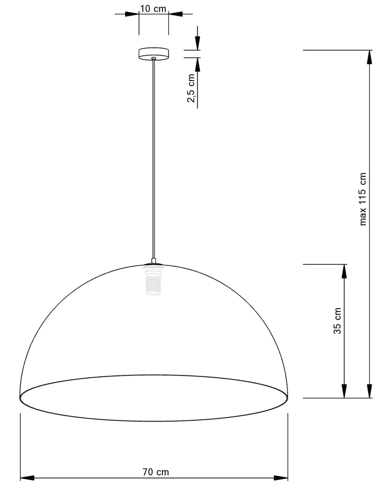 Lampada a sospensione Sfera nero oro Ø70cm E27 15W