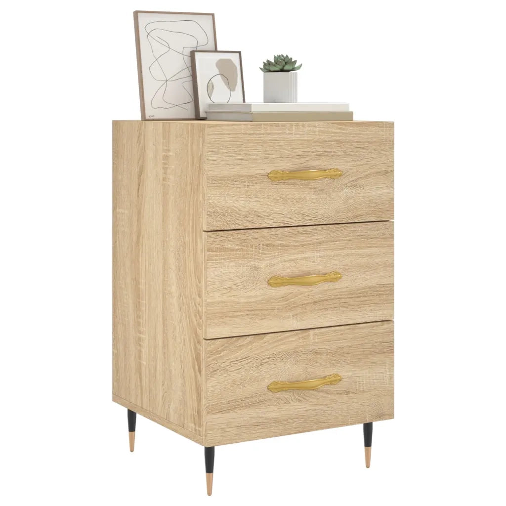 Comodino Rovere Sonoma 40x40x66 cm in Legno Multistrato 827639