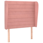 Testiera | Testata ad Orecchio Rosa 83x23x118/128 cm in Velluto