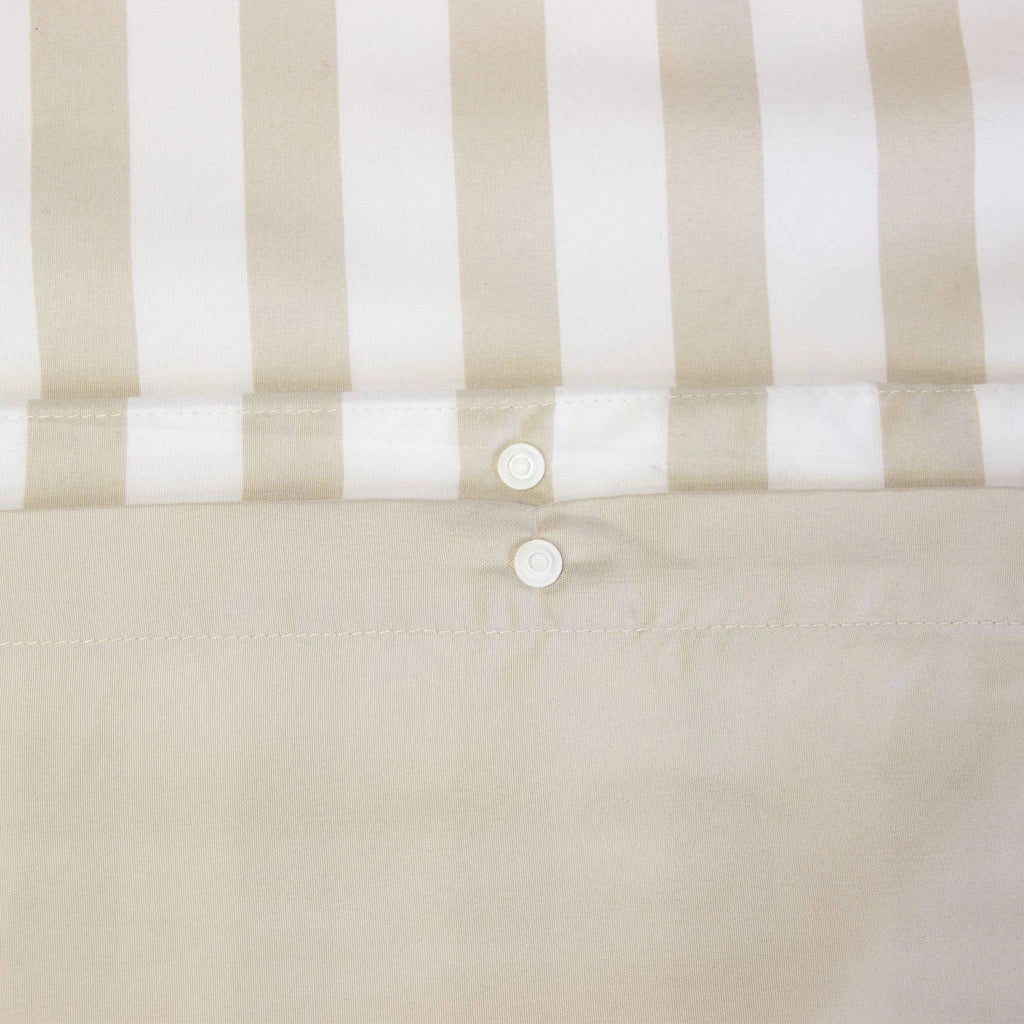 Set biancheria da letto in microfibra a righe beige, 2 posti