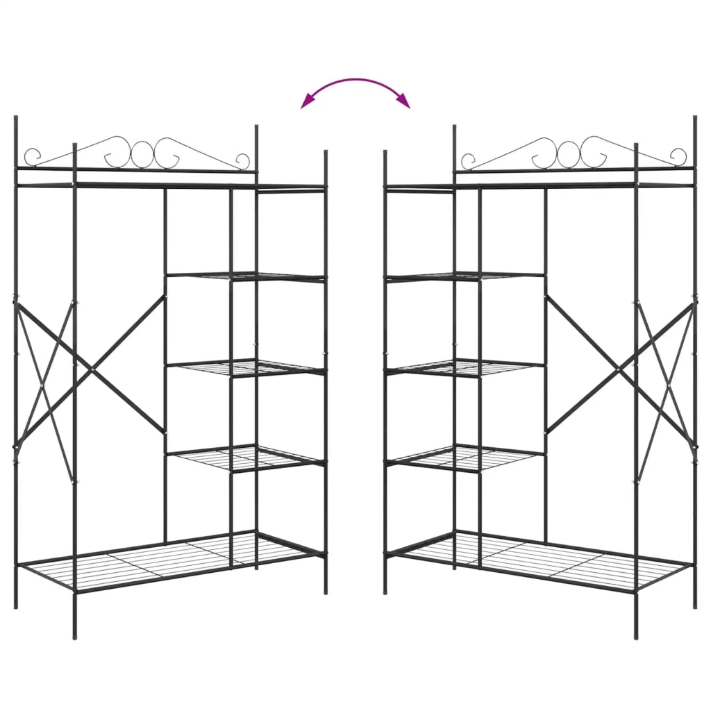 Armadio Aperto con lo scaffale Nero 104,5 x 45 x 172 cm Acciaio 42021358