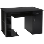 Scrivania per computer con cassetto e ripiano ¨C Minimal ¨C Nero 120x60x74 cm