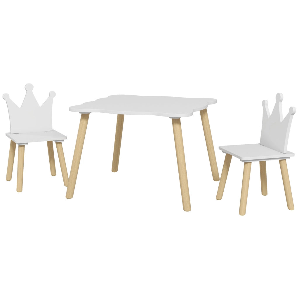 Set Tavolo e 2 Sedie per Bambini ¨C Minimal ¨C Bianco