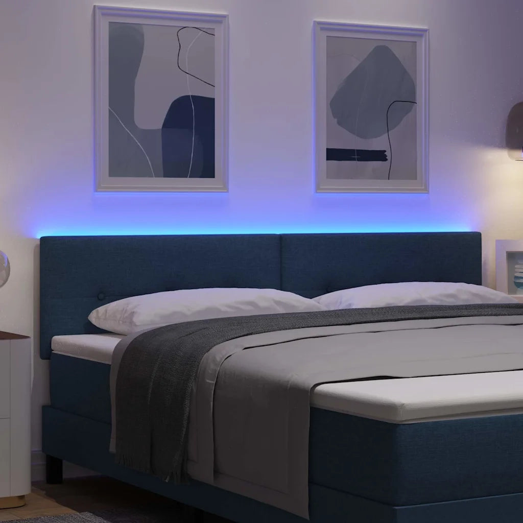 Testiera LED con strisce LED con testiera Blu 180 cm Tessuto 3338154