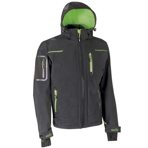 U-Power WFU187RL Space Giacca Softshell Antivento Impermeabile Traspirante Membrana U-Tex 4 Stagioni colore Grigio Asphalt Verde