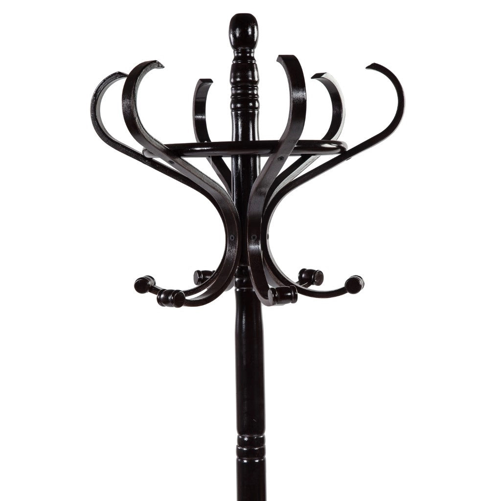 Perchero de pie de madera negro nogal 31x44x179hcm