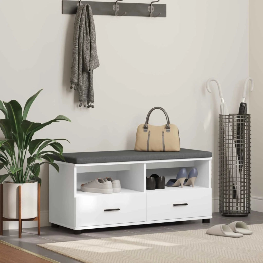 Panca per ingresso con cuscino Bianco 100 x 38 x 46 cm 891464