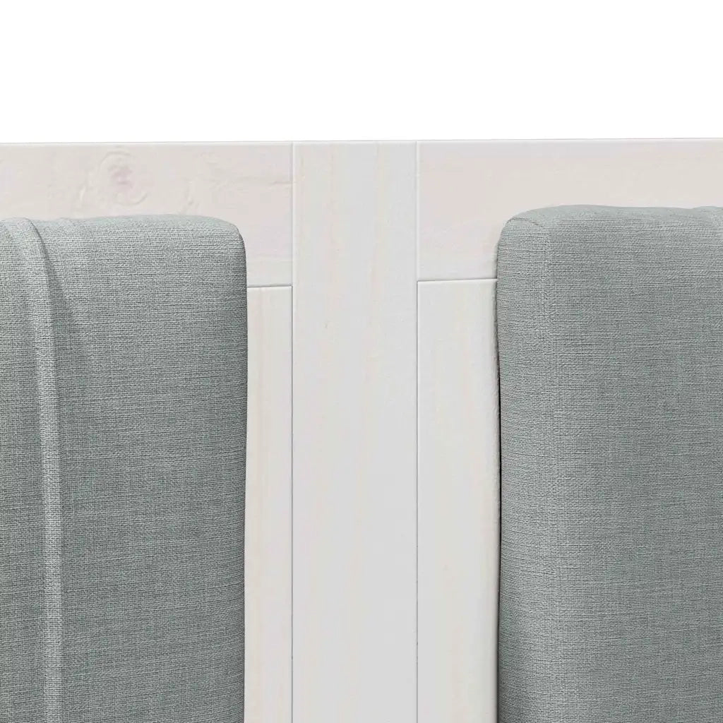 Testiera imbottita con testiera Bianco 180 cm Pino massello 879053