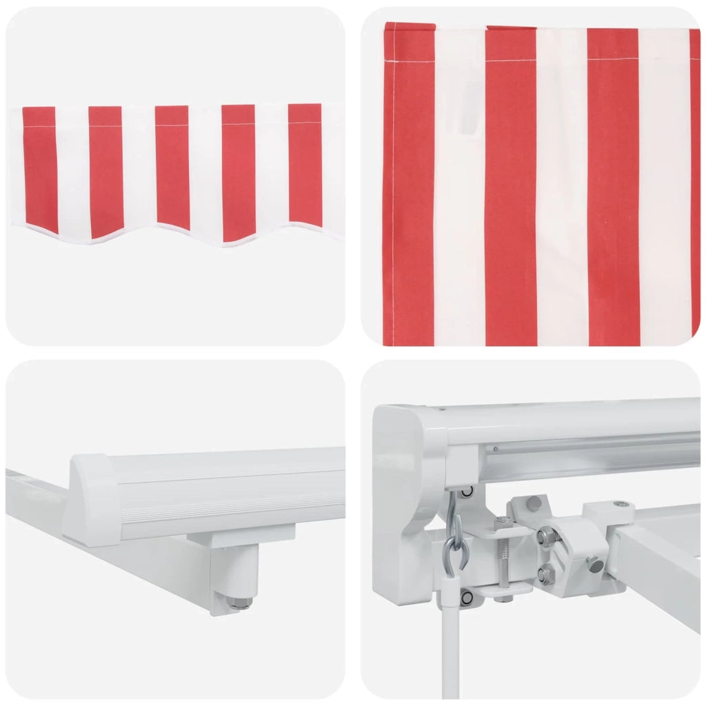 Tenda retrattile manuale Rosso e Bianco 5 × 3,5 m 3420353