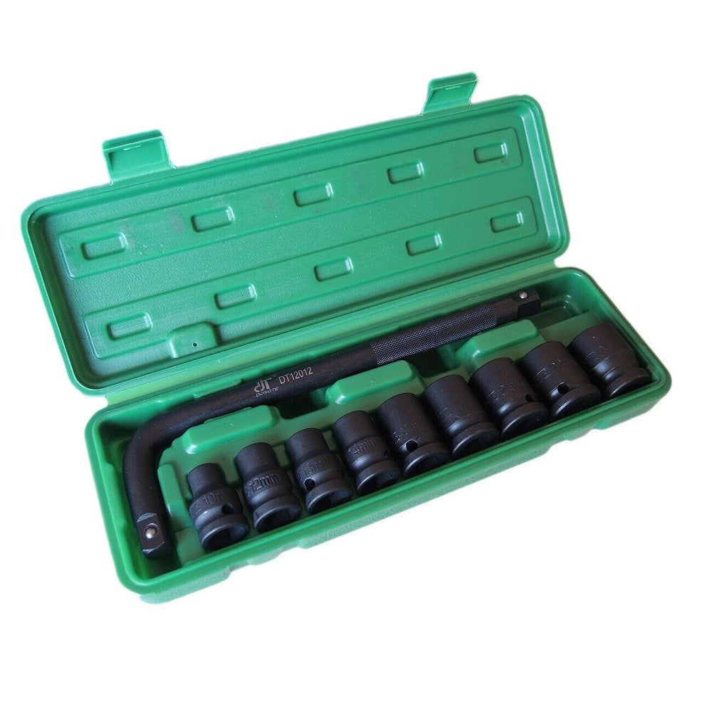 Trade Shop - Bussole Boccole Per Pistola Avvitatore Pneumatico Set 9 Pz 1/2'' Da 10 A 24mm -