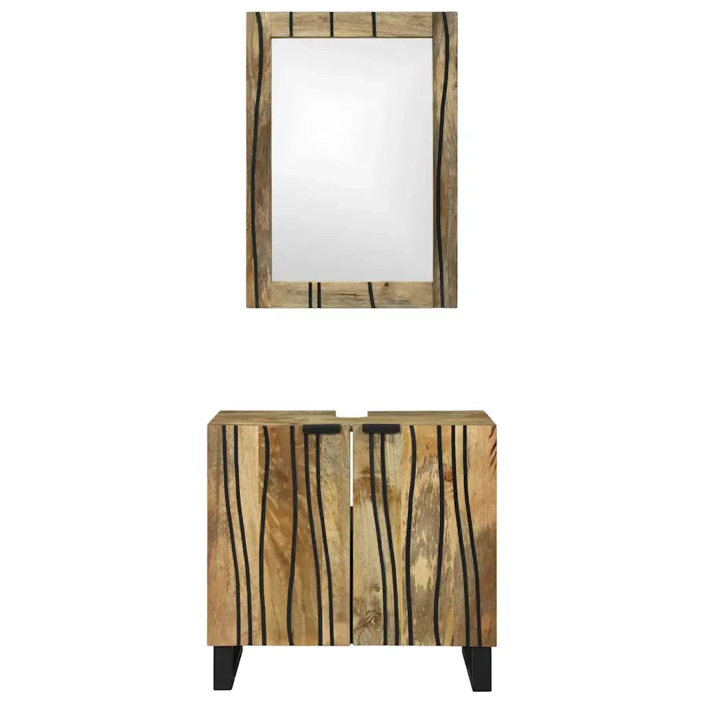 Set di mobili per il bagno 2 pcs Marrone Legno multistrato 3310042