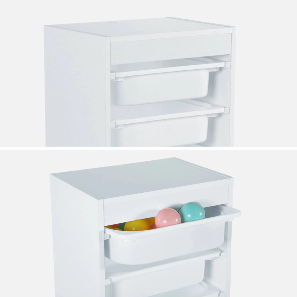 Contenitore per bambini con 4 contenitori, bianco