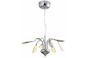 Lampada a sospensione Paloma Reality cromo 8 luci LED