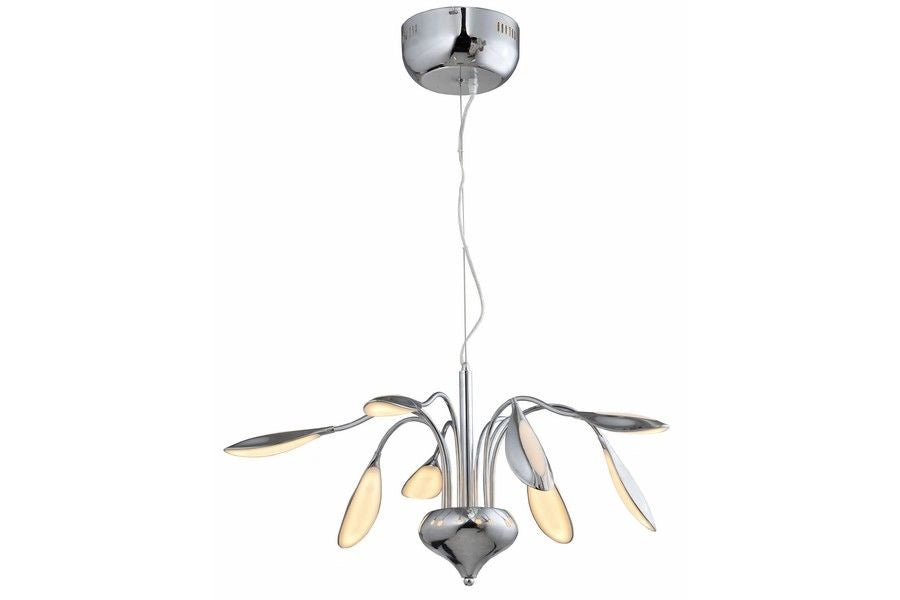 Lampada a sospensione Paloma Reality cromo 8 luci LED