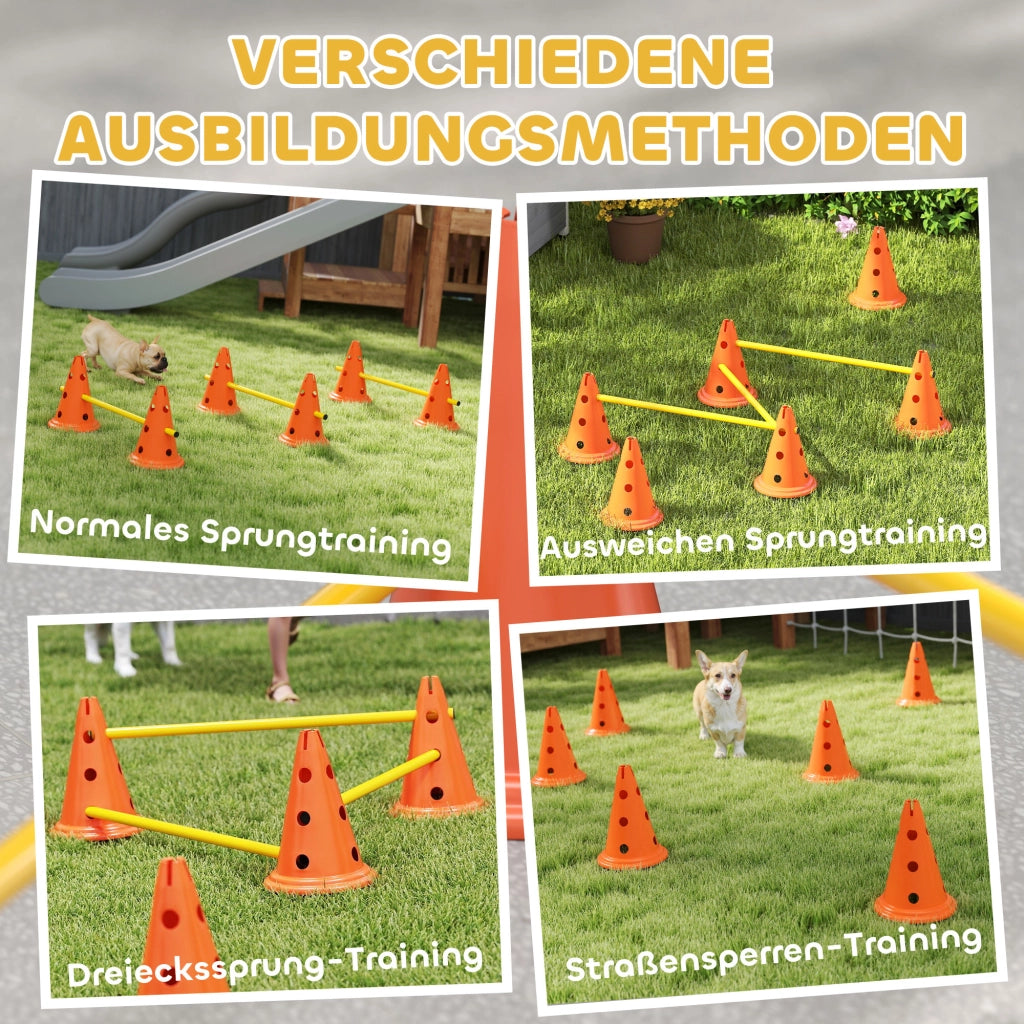 Set Agility per Cani con 6 Coni e 3 Ostacoli ¨C zephmum ¨C Nero