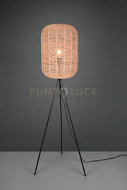 RUNA PIANTANA DIFFUSORE GRANDE METALLO NERO E CORDA D.35CM H. 150CM 1 LUCE ATTACCO E27