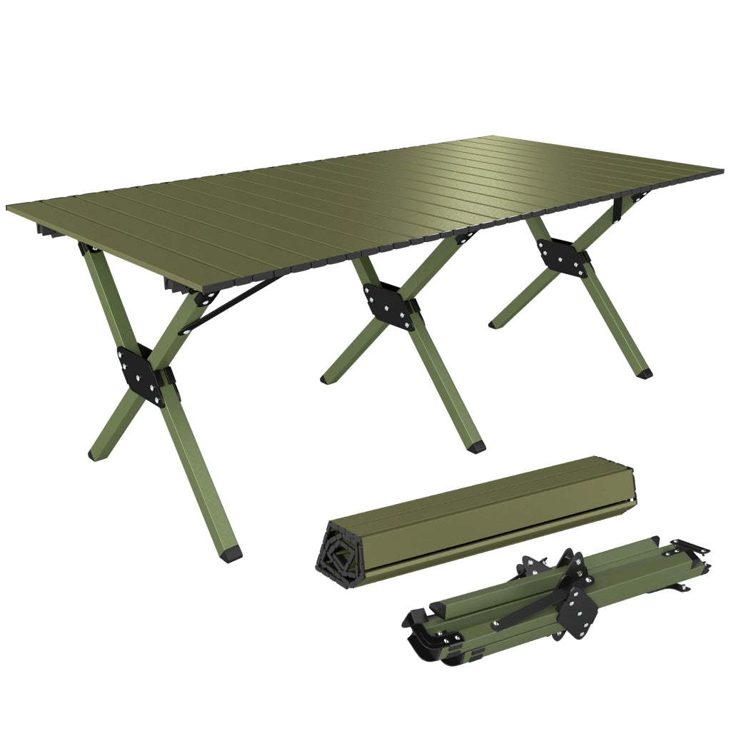 Tavolo pieghevole da giardino ¨C Minimal ¨C Legno e metallo, 116 cm