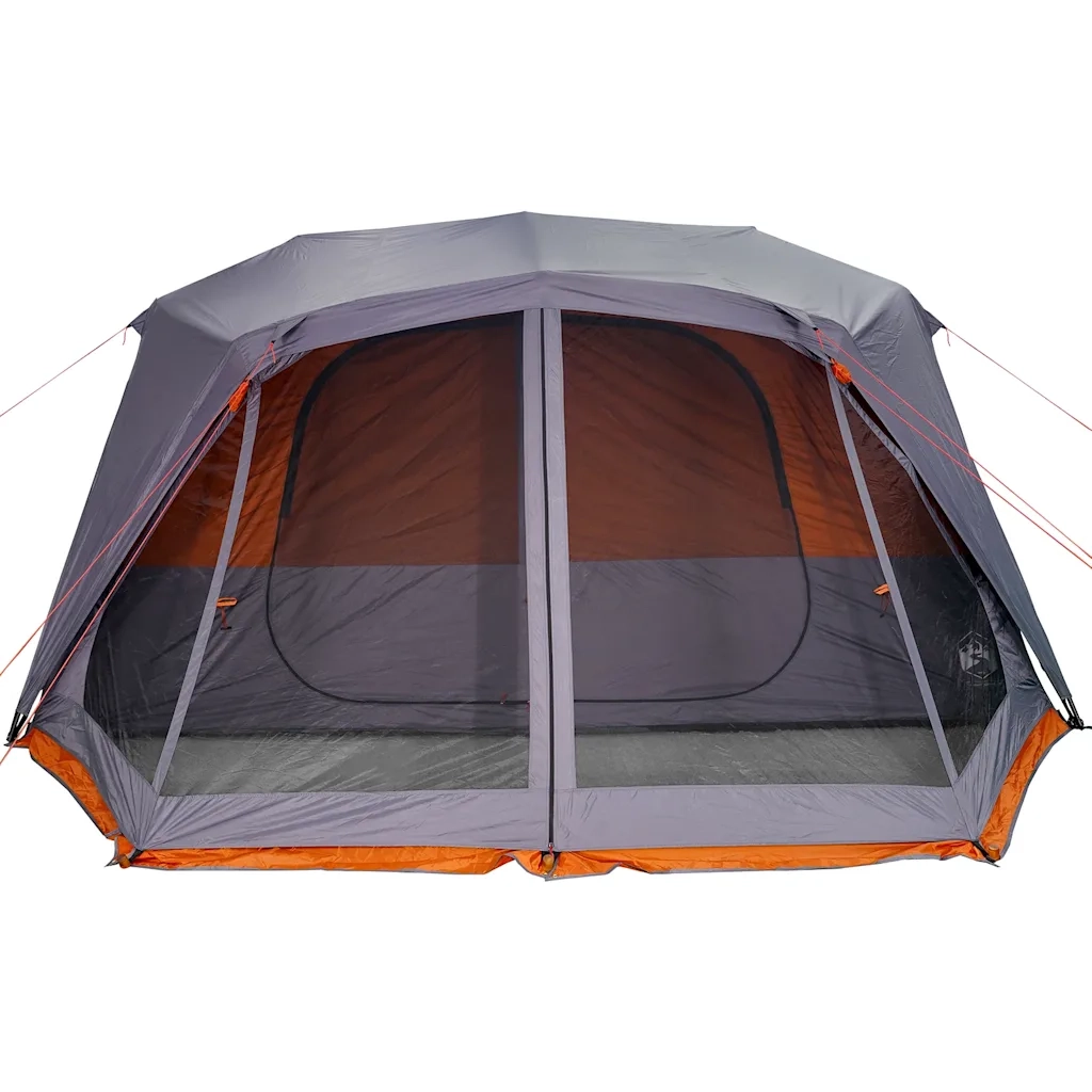 Tenda Campeggio 10 Persone Grigio e Arancione Impermeabile