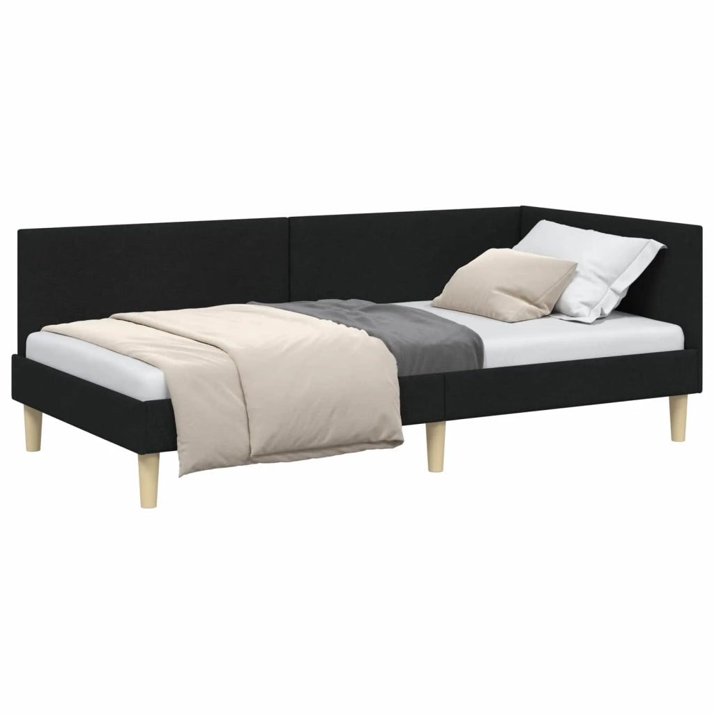 Cornice del letto ad angolo con testiera Nero 100 cm x 200 cm 42016199