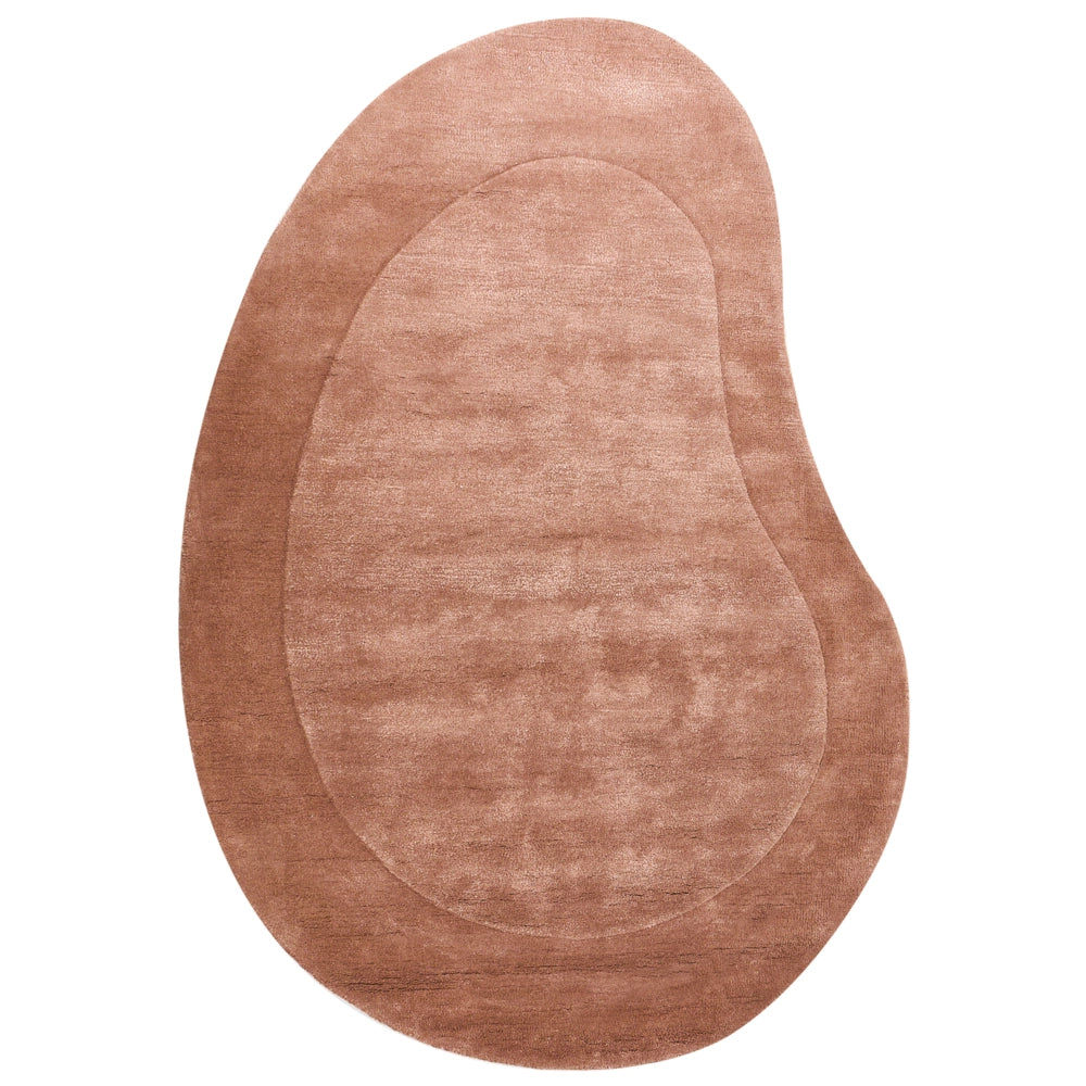 Tappeto per aree in viscosa marrone dorato 160 x 230 cm Tappeto organico a forma di rene per accenti
