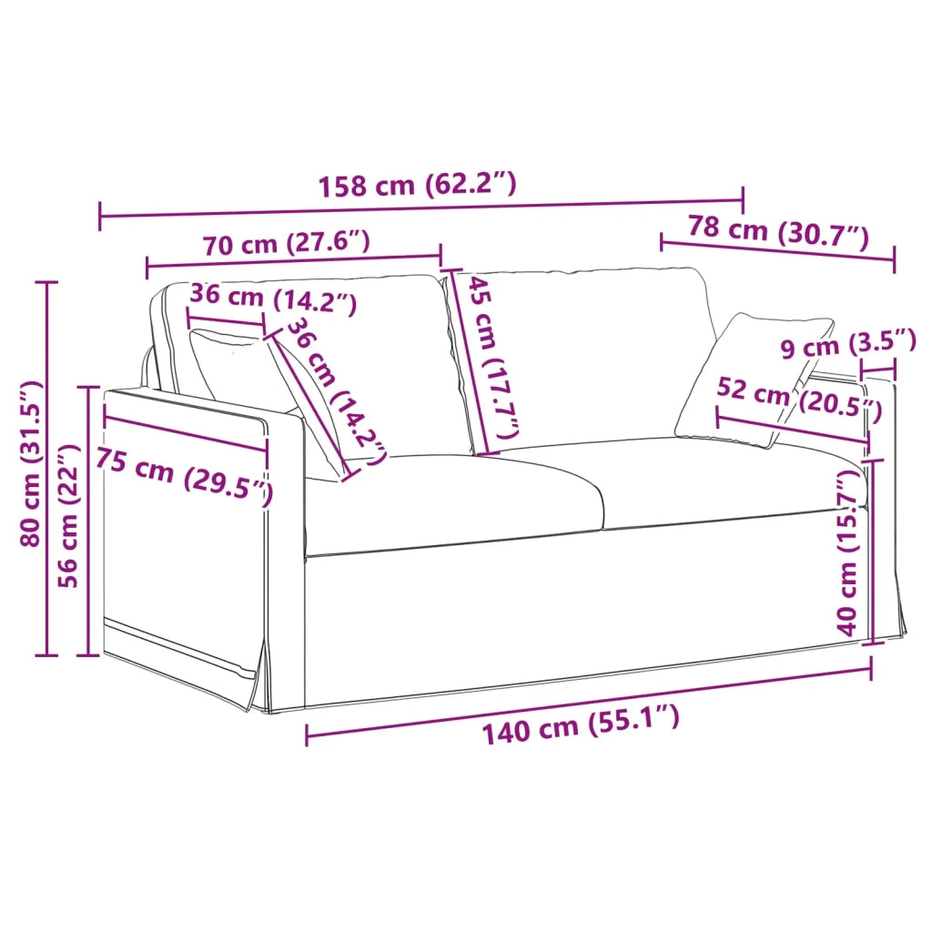 Set di divani 2 pcs Rosa 158 x 78 x 80 cm Velluto 3407555