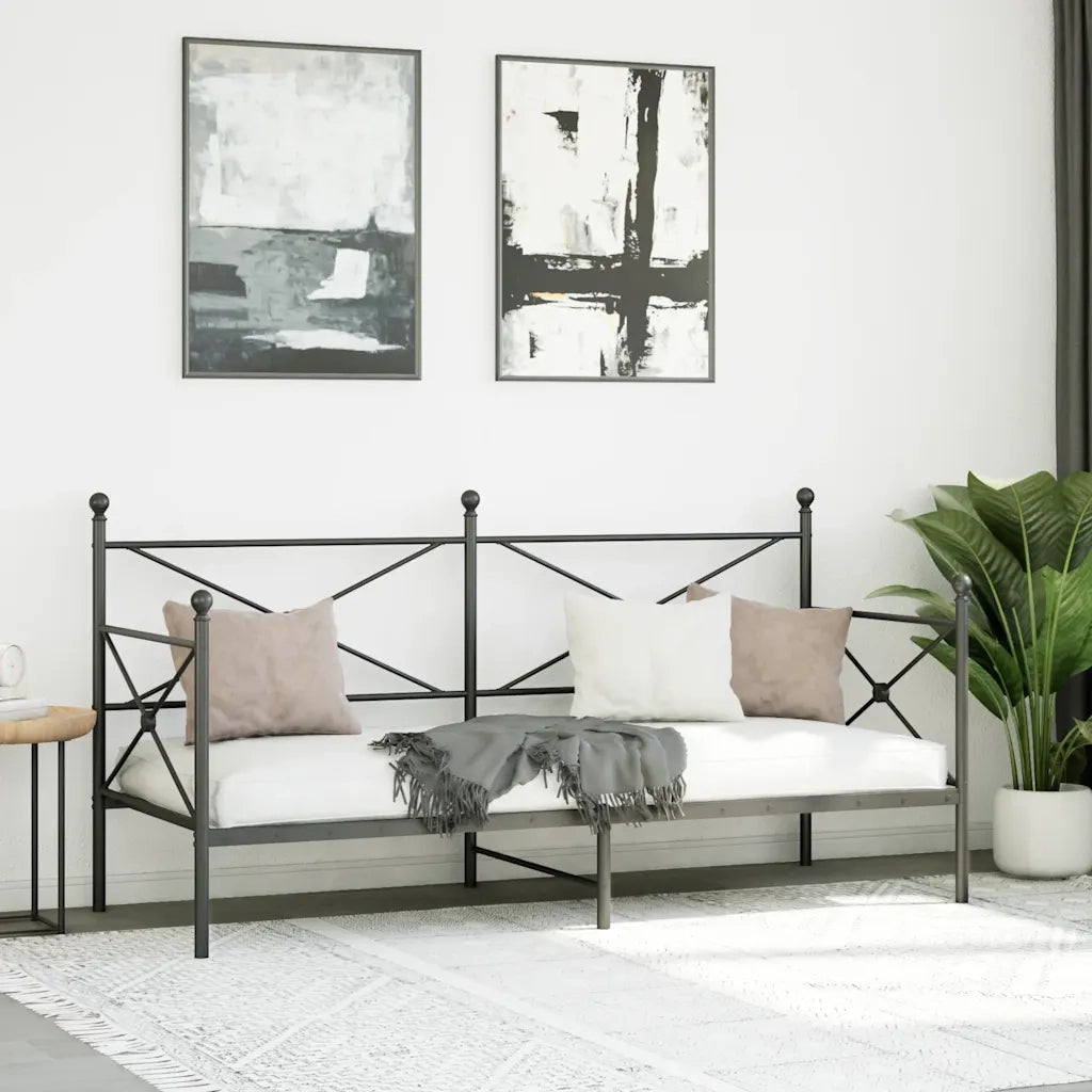 Dormeuse senza Materasso Nero 80x200 cm in Acciaio 4104666