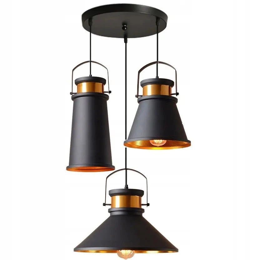 Lampada Da Soffitto Asti Abc Nero/oro