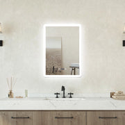 Specchio bagno Rettangolare 60x80cm Led Con 3 Luci + Orologio + Antiappannamento