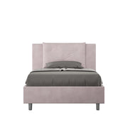 BS COM Letto singolo senza rete imbottito 100x210 microfibra glicine