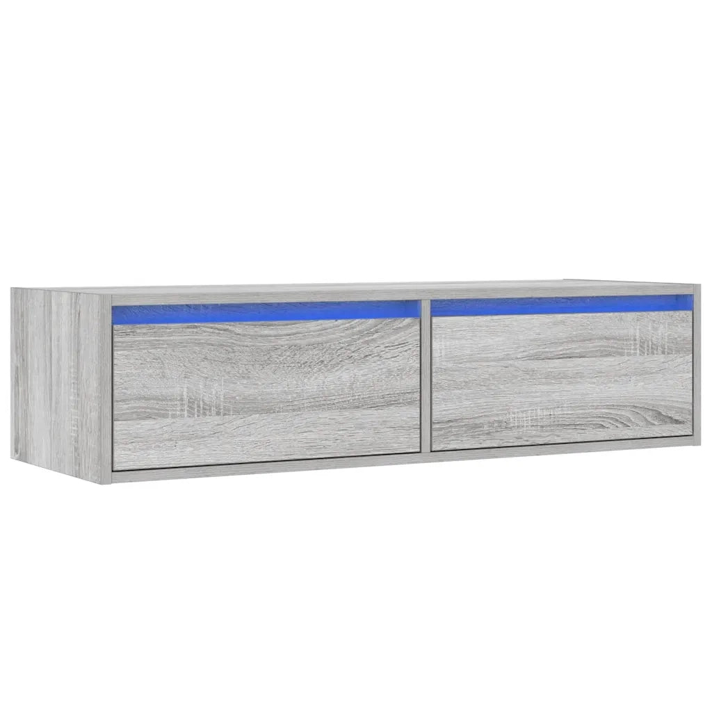 Mobile Porta TV con Luci LED-Mobile per TV-Credenza TV Grigio Sonoma 100X35,5x25 cm