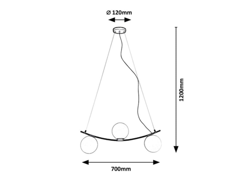 Lampada a sospensione Rabalux Aslan 3xE14 metallo nero/bianco