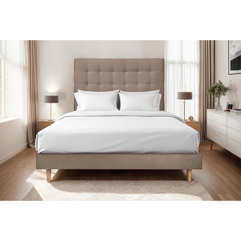 Letto 180x200 cm con testata imbottita - Tessuto velluto
